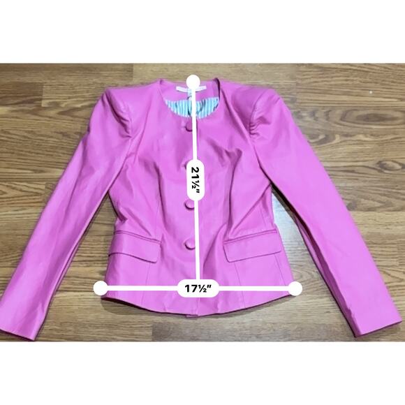 VERONICA BEARD bubblegum pink retro  Louisa Leather Jacket size 4 / small - Picture 7 of 15